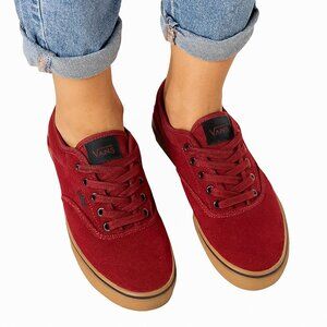 Vans Off the Wall Maroon Unisex TB4R Skater Shoes Size 8.5 Womens EUC